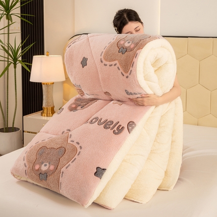 91家纺网 家纺一手货源 找家纺 （总）买家秀 爆款花色不断货）A类母婴级羊羔绒被子被芯牛奶绒被子被芯春秋被秋冬被雪花绒冬被被芯牛奶绒冬被