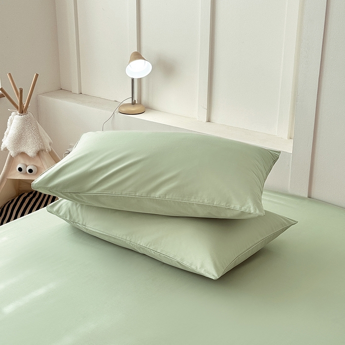 91家纺网 家纺一手货源 找家纺 佰亿莱 2025新款简约舒适全棉单品系列单床单 豆绿色