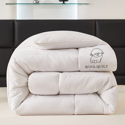 91家纺网 家纺一手货源 找家纺 （买家秀爆款不断货）A类母婴级百分百羊毛被子澳洲羊毛被芯澳洲羊毛被胎WOOL QUILT春秋被秋冬 WOOL--绅士白