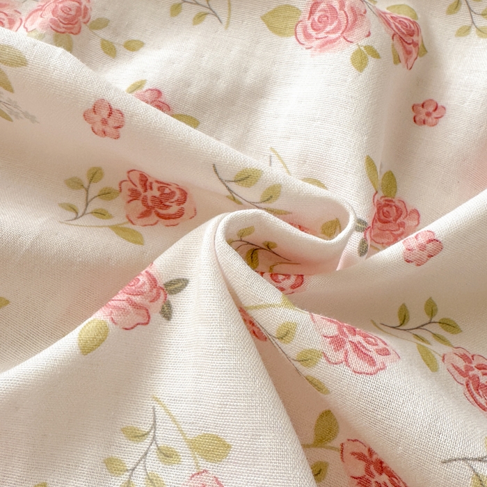 91家纺网 家纺一手货源 找家纺 寻米 2025新款A类全棉双层纱印花单床笠 甜茶