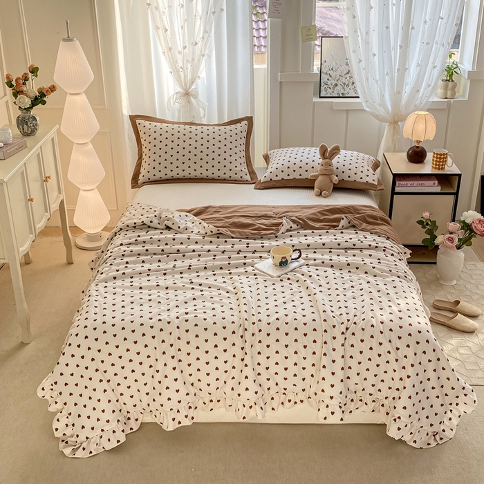 91家纺网 家纺一手货源 找家纺 尊妙被业 2025新款针织棉花边夏被春秋被 艾意