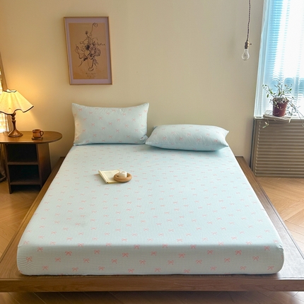 91家纺网 家纺一手货源 找家纺 寻米 2025新款A类全棉双层纱印花单床笠 情书