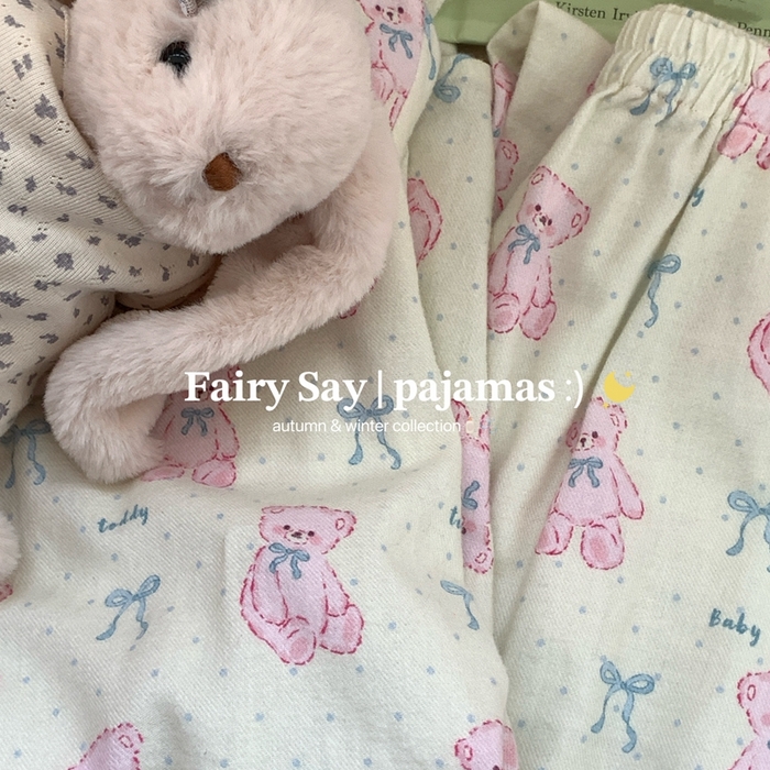 91家纺网 家纺一手货源 找家纺 （总）妍景家居生活馆 蝴蝶结小熊磨毛套装家居服