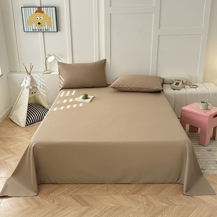 91家纺网 家纺一手货源 找家纺 佰亿莱 2025新款简约舒适全棉单品系列单床单 浅咖色