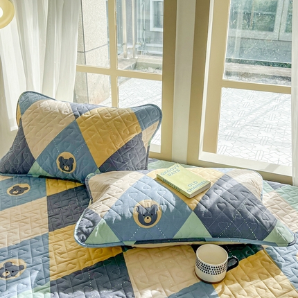 91家纺网 家纺一手货源 找家纺 禧缘家纺  2025新款全棉印花枕套 清爽夏日