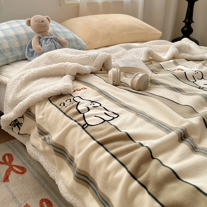 91家纺网 家纺一手货源 找家纺 （买家秀 爆款 不断货）A类母婴级婴童毯子牛奶绒毛毯牛奶绒毯子午睡毯珊瑚绒毛毯子羊羔绒毛毯羊羔绒毯子 呆萌狗狗