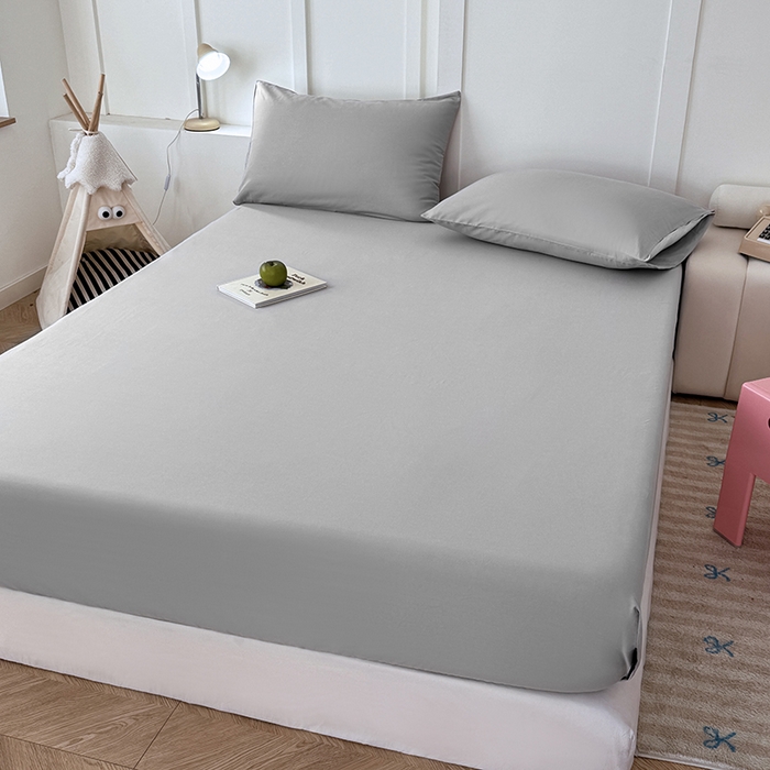 91家纺网 家纺一手货源 找家纺 佰亿莱 2025新款简约舒适全棉单品系列单床笠 浅灰色