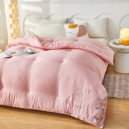 91家纺网 家纺一手货源 找家纺 （总）（买家秀 爆款花色不断货）A类母婴级刺绣大豆被子春秋被秋冬被大豆纤维被子被芯空调被水洗棉大豆被子纯色