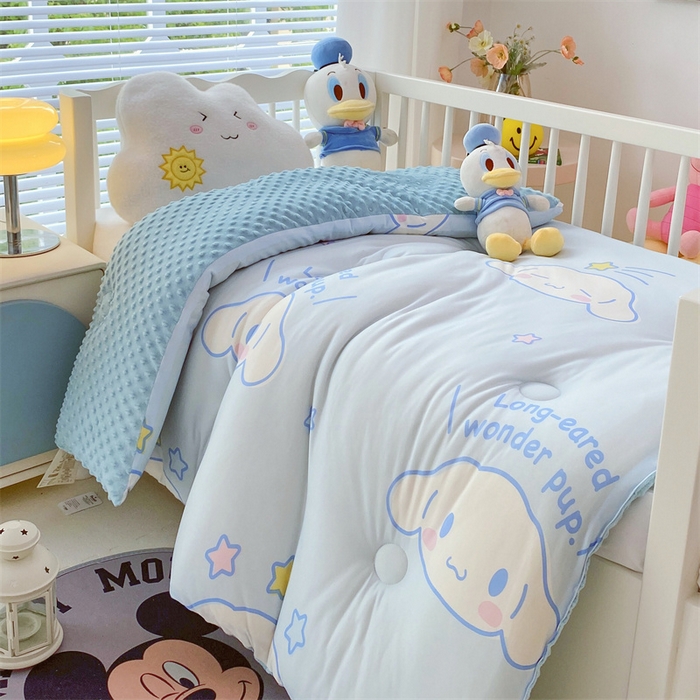 91家纺网 家纺一手货源 找家纺 （买家秀 爆款花型长期款不断货）迪士尼豆豆被针织棉被子针织棉豆豆被迪士尼正版授权豆豆被春冬被-儿童被 软萌玉桂狗