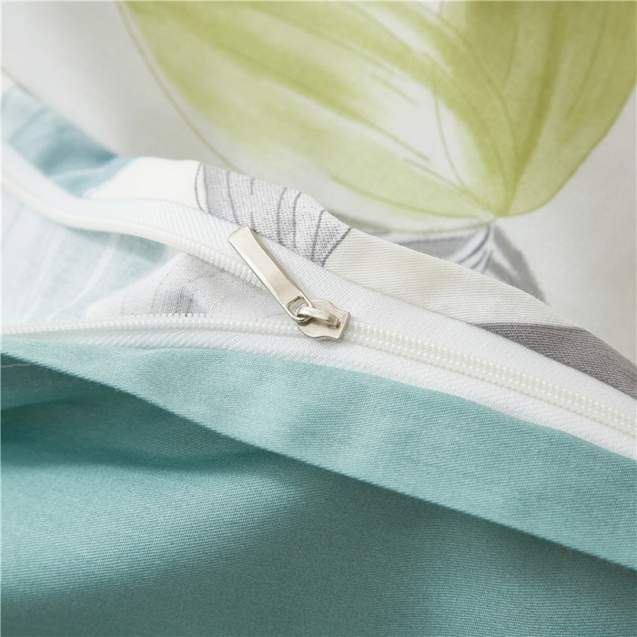 91家纺网 家纺一手货源 找家纺 沐白家居 2025新款全棉印花四件套 绿植