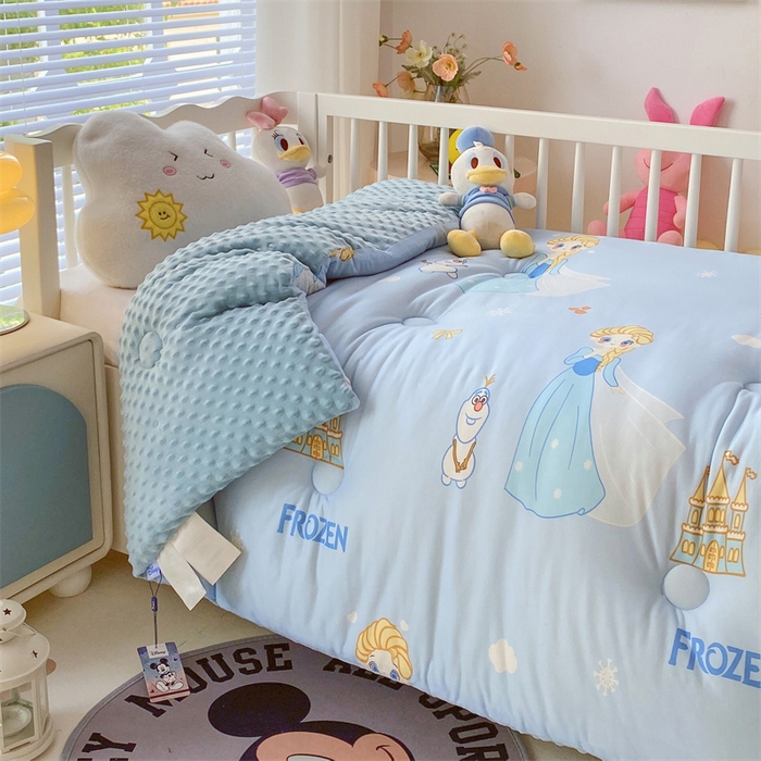 91家纺网 家纺一手货源 找家纺 （买家秀 爆款花型长期款不断货）迪士尼豆豆被针织棉被子针织棉豆豆被迪士尼正版授权豆豆被春冬被-儿童被 金发艾莎