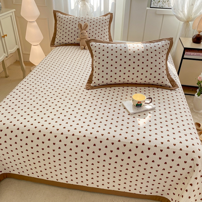 91家纺网 家纺一手货源 找家纺 尊妙被业 2025新款针织棉直边床盖三件套 艾意