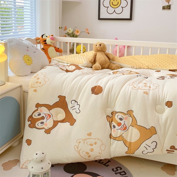 91家纺网 家纺一手货源 找家纺 （买家秀 爆款花型长期款不断货）迪士尼豆豆被针织棉被子针织棉豆豆被迪士尼正版授权豆豆被春冬被-儿童被 搞怪奇奇蒂蒂