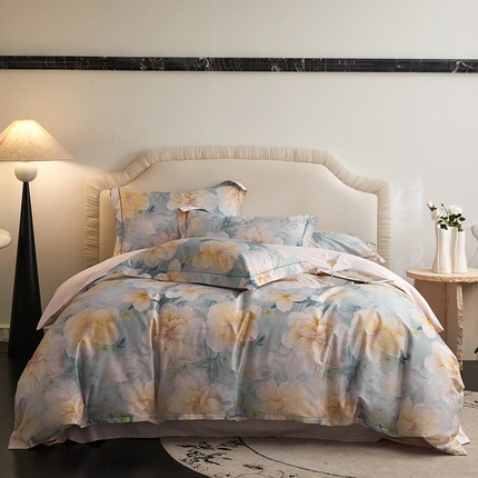 薏思家纺 2025新款13376活性全棉四季款-四件套 探春蓝