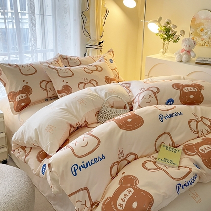 91家纺网 家纺一手货源 找家纺 （总）（买家秀爆款花色不断货）A类母婴级小清新磨毛四件套简约磨毛四件套花卉磨毛四件套卡通磨毛四件套格子条纹