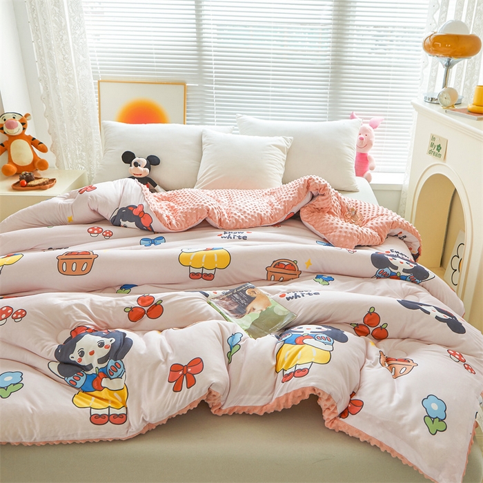 91家纺网 家纺一手货源 找家纺 （买家秀 爆款花型长期款不断货）迪士尼豆豆被针织棉被子针织棉豆豆被迪士尼正版授权豆豆被春冬被-学生被 迪士尼公主