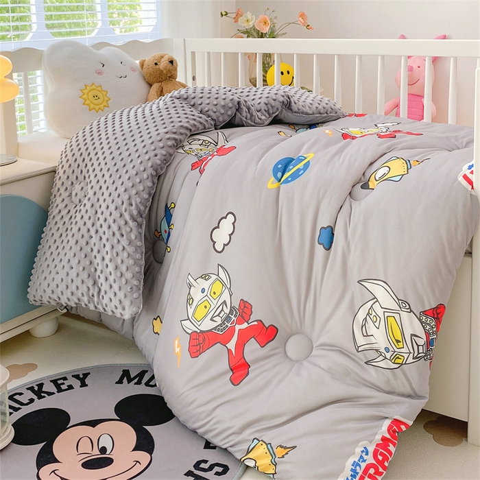 91家纺网 家纺一手货源 找家纺 （买家秀 爆款花型长期款不断货）迪士尼豆豆被针织棉被子针织棉豆豆被迪士尼正版授权豆豆被春冬被-儿童被 格斗奥特曼