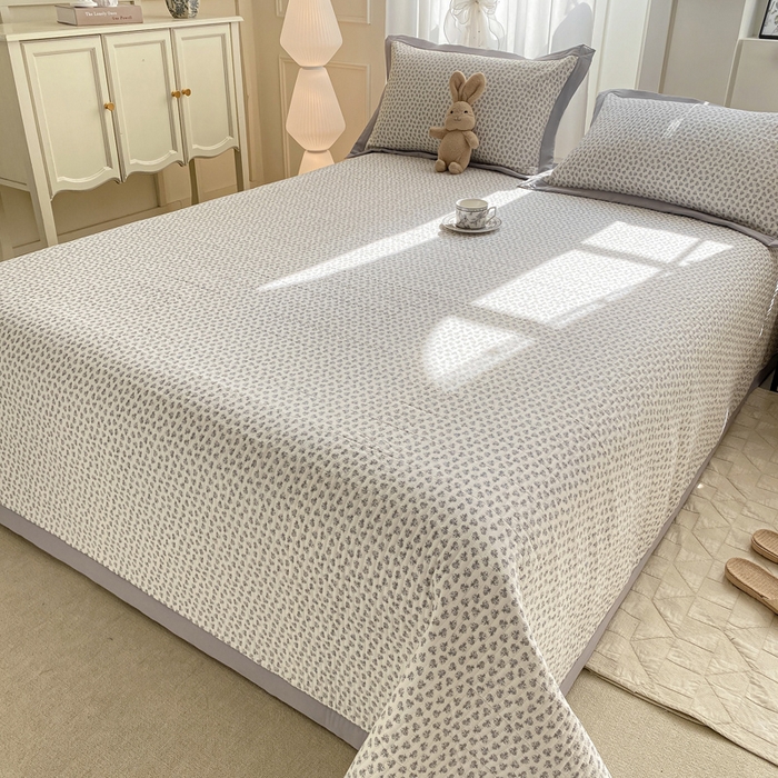 91家纺网 家纺一手货源 找家纺 尊妙被业 2025新款针织棉直边床盖三件套 故人