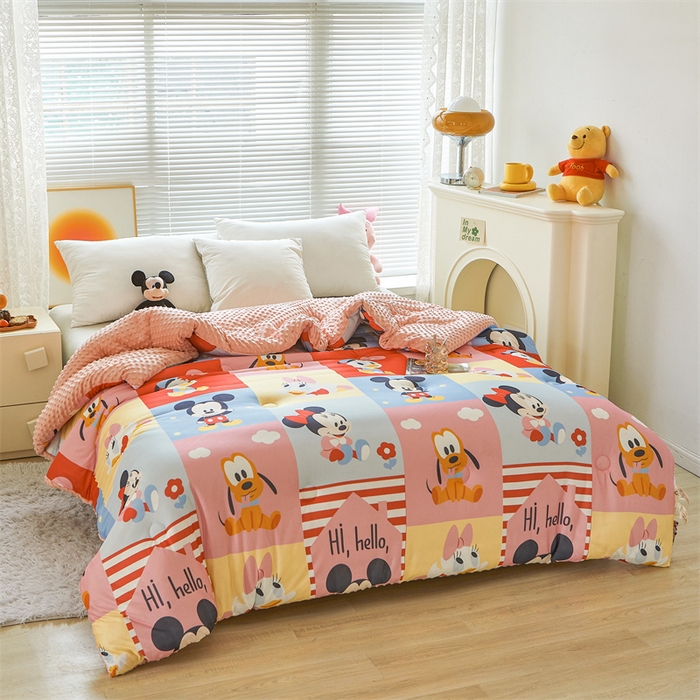 91家纺网 家纺一手货源 找家纺 （买家秀 爆款花型长期款不断货）迪士尼豆豆被针织棉被子针织棉豆豆被迪士尼正版授权豆豆被春冬被-学生被 迪士尼乐园