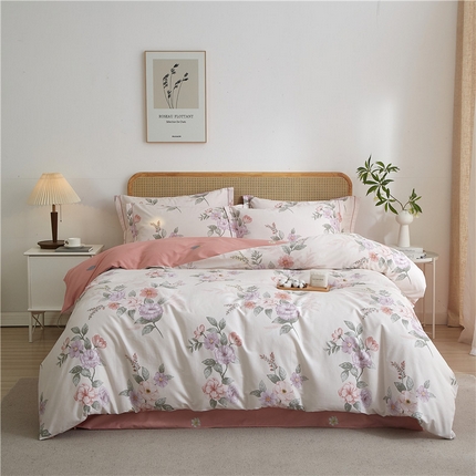 沐白家居 2025新款全棉印花四件套 落花