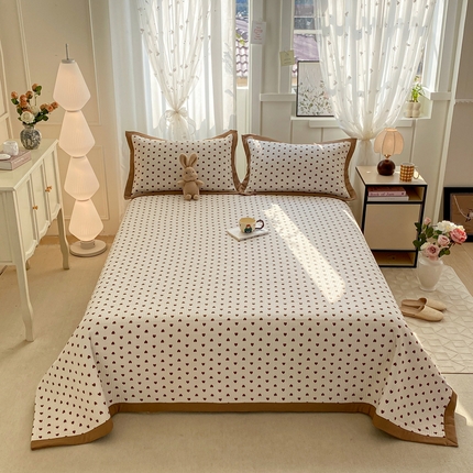 91家纺网 家纺一手货源 找家纺 尊妙被业 2025新款针织棉直边床盖三件套 艾意