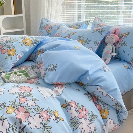 91家纺网 家纺一手货源 找家纺 （总）（买家秀爆款花色不断货）A类母婴级小清新磨毛四件套简约磨毛四件套花卉磨毛四件套卡通磨毛四件套格子条纹