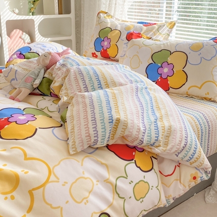 91家纺网 家纺一手货源 找家纺 （总）（买家秀爆款花色不断货）A类母婴级小清新磨毛四件套简约磨毛四件套花卉磨毛四件套卡通磨毛四件套格子条纹