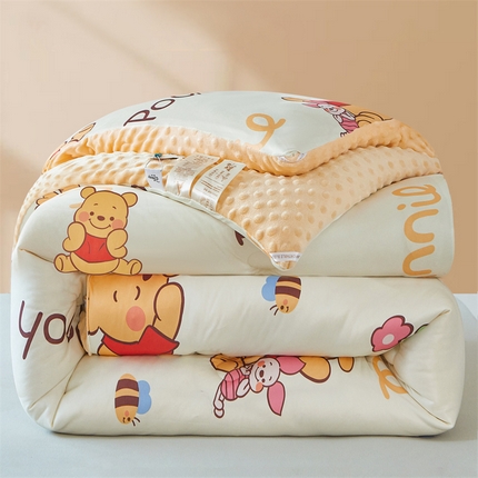 91家纺网 家纺一手货源 找家纺 （买家秀 爆款花型长期款不断货）迪士尼豆豆被针织棉被子针织棉豆豆被迪士尼正版授权豆豆被春冬被-学生被 维尼的朋友