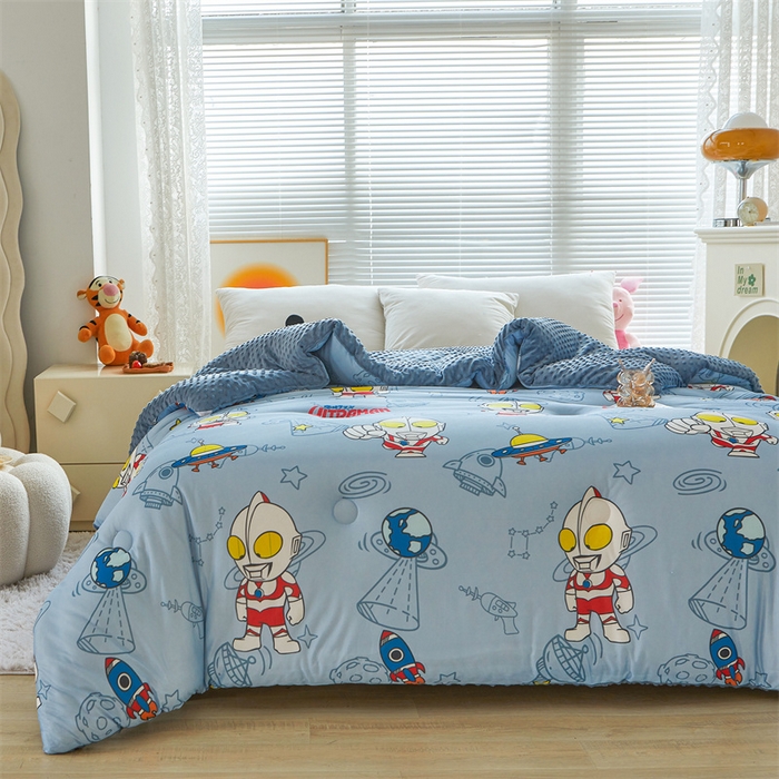 91家纺网 家纺一手货源 找家纺 （买家秀 爆款花型长期款不断货）迪士尼豆豆被针织棉被子针织棉豆豆被迪士尼正版授权豆豆被春冬被-学生被 奥特之光