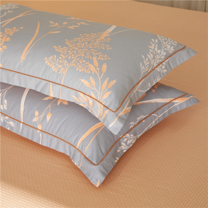 91家纺网 家纺一手货源 找家纺 沐白家居 2025新款全棉印花四件套 米洛-灰