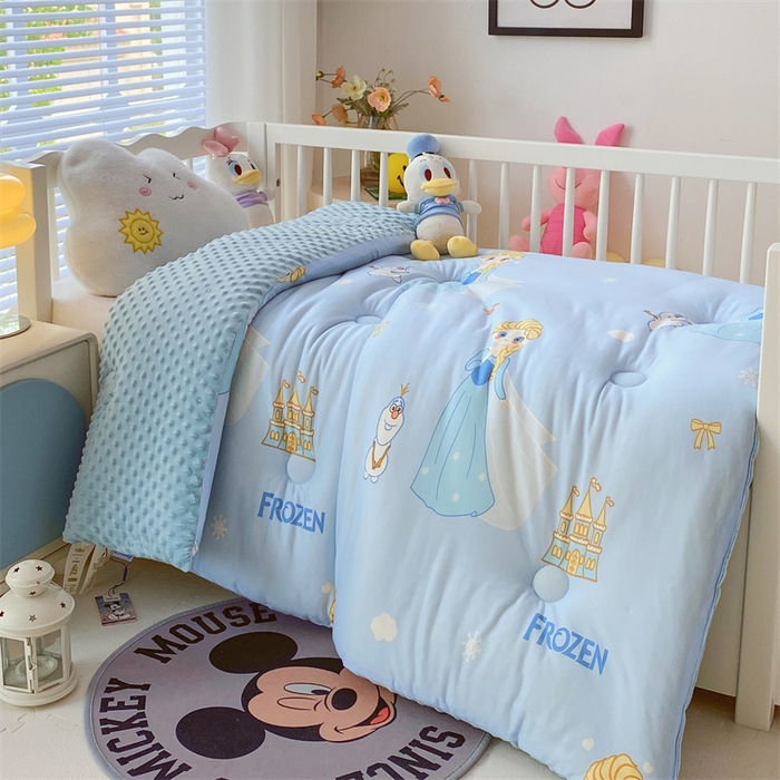 91家纺网 家纺一手货源 找家纺 （买家秀 爆款花型长期款不断货）迪士尼豆豆被针织棉被子针织棉豆豆被迪士尼正版授权豆豆被春冬被-儿童被 金发艾莎