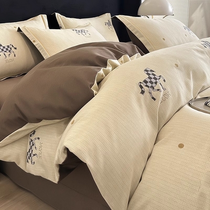 91家纺网 家纺一手货源 找家纺 （买家秀 爆款花色不断货）A类母婴级纯棉磨毛四件套简约纯棉全棉磨毛四件套纯棉四件套全棉四件套花卉磨毛 轻奢生活