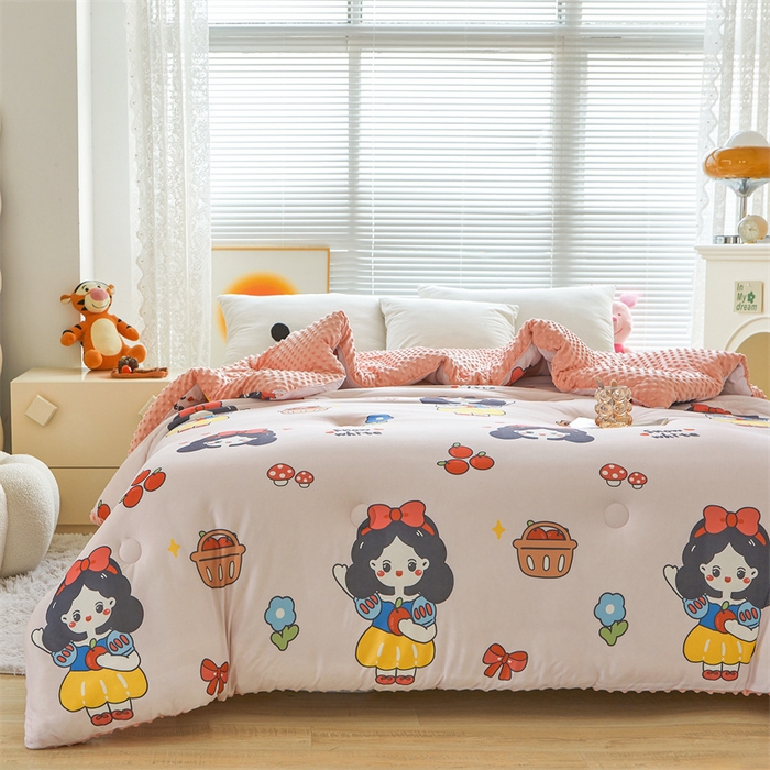 91家纺网 家纺一手货源 找家纺 （买家秀 爆款花型长期款不断货）迪士尼豆豆被针织棉被子针织棉豆豆被迪士尼正版授权豆豆被春冬被-学生被 迪士尼公主