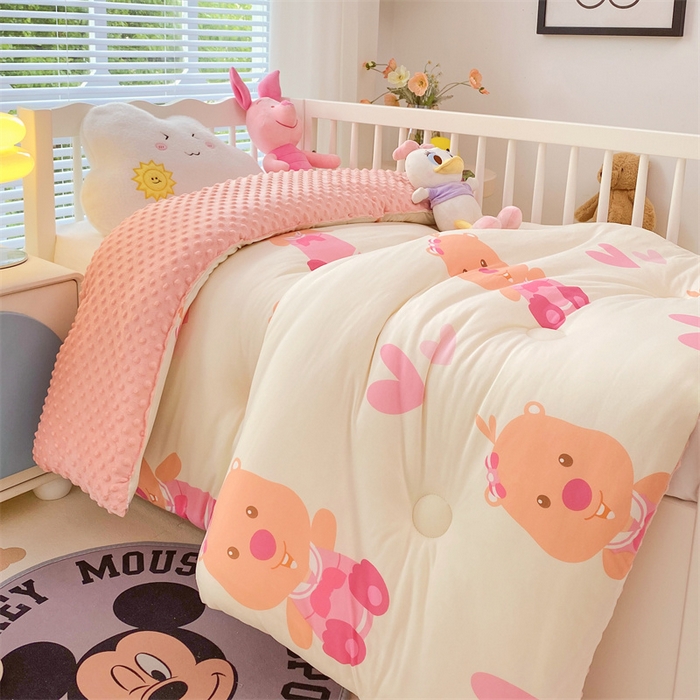 91家纺网 家纺一手货源 找家纺 （买家秀 爆款花型长期款不断货）迪士尼豆豆被针织棉被子针织棉豆豆被迪士尼正版授权豆豆被春冬被-儿童被 露比宝贝