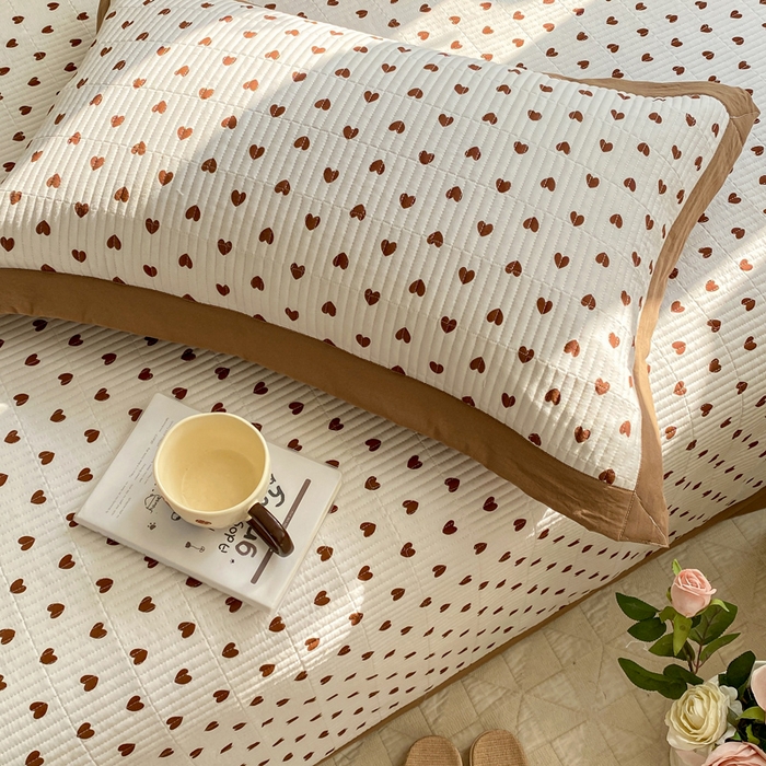 91家纺网 家纺一手货源 找家纺 尊妙被业 2025新款针织棉直边床盖三件套 艾意