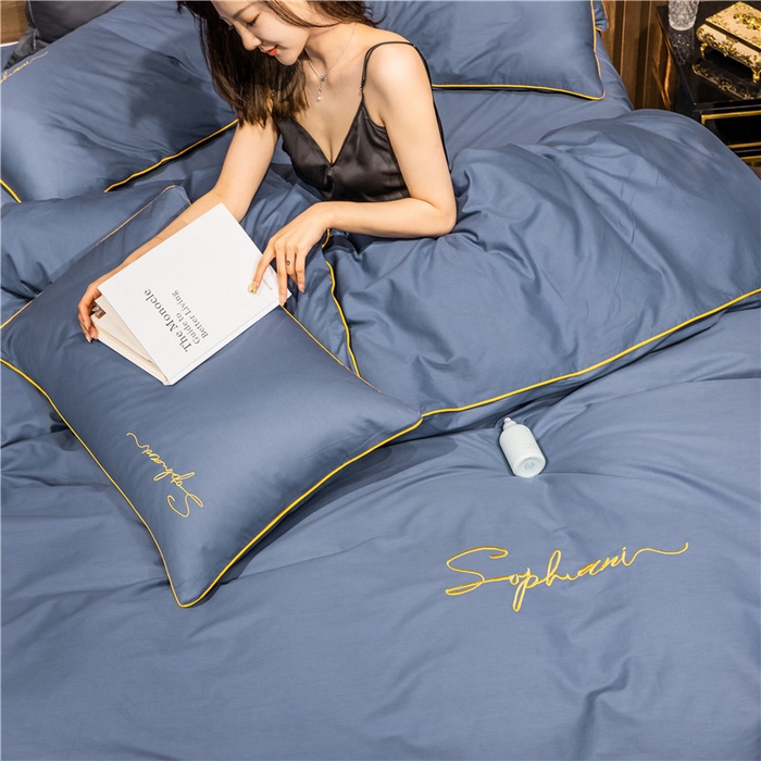 91家纺网 家纺一手货源 找家纺 （买家秀 爆款花型不断货）纯棉四件套纯棉全棉四件套长绒棉刺绣四件套长绒棉四件套贡缎四件套轻奢四件套 皇家兰