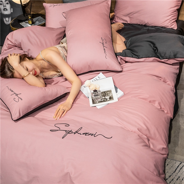 91家纺网 家纺一手货源 找家纺 （买家秀 爆款花型不断货）纯棉四件套纯棉全棉四件套长绒棉刺绣四件套长绒棉四件套贡缎四件套轻奢四件套 豆沙帝灰