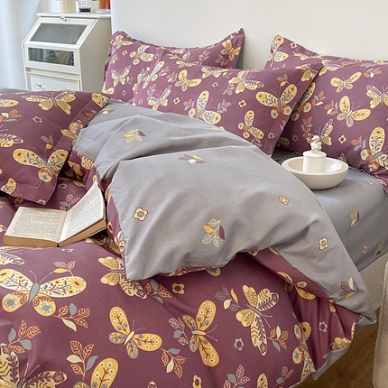 91家纺网 家纺一手货源 找家纺 （总）（买家秀爆款花色不断货）A类母婴级小清新磨毛四件套简约磨毛四件套花卉磨毛四件套卡通磨毛四件套格子条纹