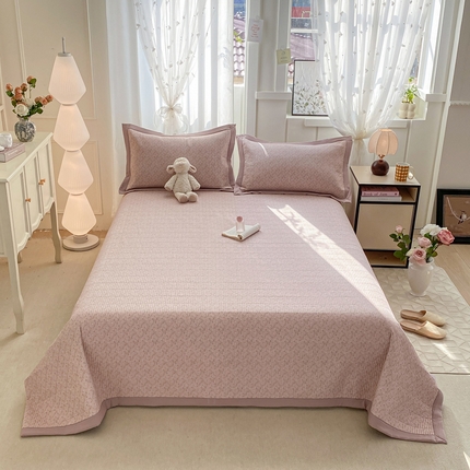 91家纺网 家纺一手货源 找家纺 尊妙被业 2025新款针织棉直边床盖三件套 觅果