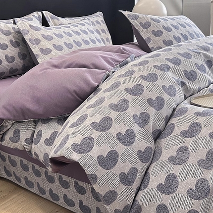 91家纺网 家纺一手货源 找家纺 （买家秀 爆款花色不断货）A类母婴级纯棉磨毛四件套简约纯棉全棉磨毛四件套纯棉四件套全棉四件套花卉磨毛 心愿