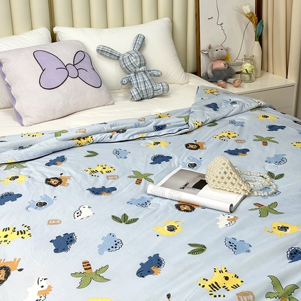 91家纺网 家纺一手货源 找家纺 （自己工厂有网销大热款 网销帮推可合作优惠 长期款不断货）2024新款A类针织棉夏被空调被-风格二 森林日记