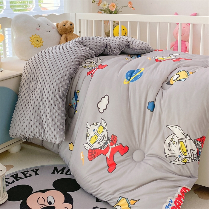 91家纺网 家纺一手货源 找家纺 （买家秀 爆款花型长期款不断货）迪士尼豆豆被针织棉被子针织棉豆豆被迪士尼正版授权豆豆被春冬被-儿童被 格斗奥特曼