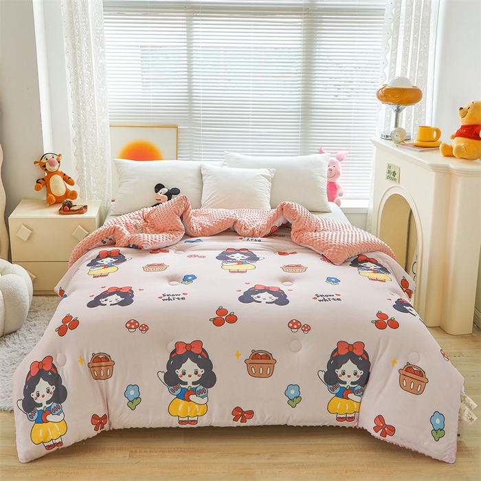 91家纺网 家纺一手货源 找家纺 （买家秀 爆款花型长期款不断货）迪士尼豆豆被针织棉被子针织棉豆豆被迪士尼正版授权豆豆被春冬被-学生被 迪士尼公主