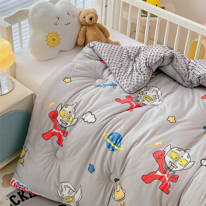 91家纺网 家纺一手货源 找家纺 （买家秀 爆款花型长期款不断货）迪士尼豆豆被针织棉被子针织棉豆豆被迪士尼正版授权豆豆被春冬被-儿童被 格斗奥特曼