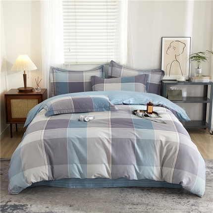 沐白家居 2025新款全棉印花四件套 嘉宇格-蓝