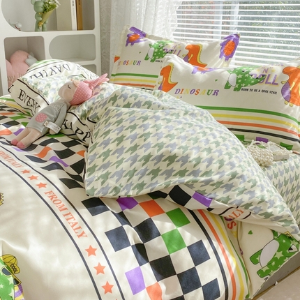 91家纺网 家纺一手货源 找家纺 （总）（买家秀爆款花色不断货）A类母婴级小清新磨毛四件套简约磨毛四件套花卉磨毛四件套卡通磨毛四件套格子条纹