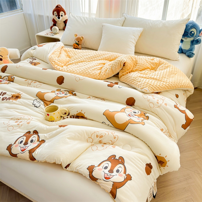 91家纺网 家纺一手货源 找家纺 （买家秀 爆款花型长期款不断货）迪士尼豆豆被针织棉被子针织棉豆豆被迪士尼正版授权豆豆被春冬被-学生被 搞怪奇奇蒂蒂