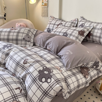 91家纺网 家纺一手货源 找家纺 （总）（买家秀爆款花色不断货）A类母婴级小清新磨毛四件套简约磨毛四件套花卉磨毛四件套卡通磨毛四件套格子条纹