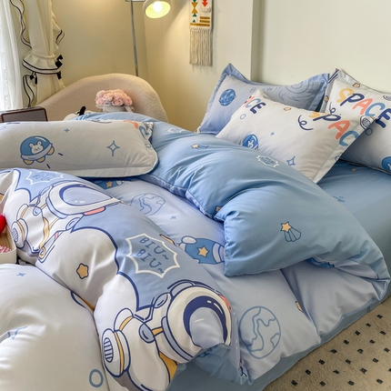 91家纺网 家纺一手货源 找家纺 （总）（买家秀爆款花色不断货）A类母婴级小清新磨毛四件套简约磨毛四件套花卉磨毛四件套卡通磨毛四件套格子条纹