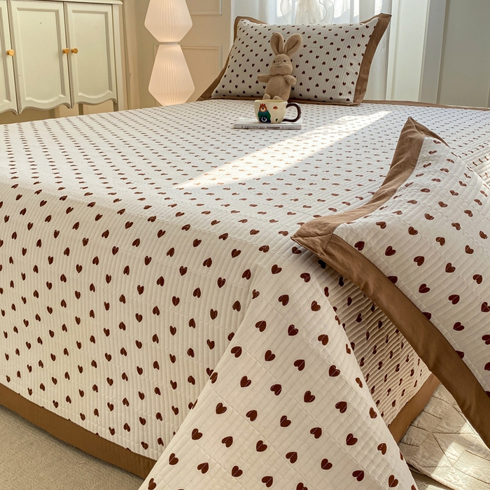 91家纺网 家纺一手货源 找家纺 尊妙被业 2025新款针织棉直边床盖三件套 艾意